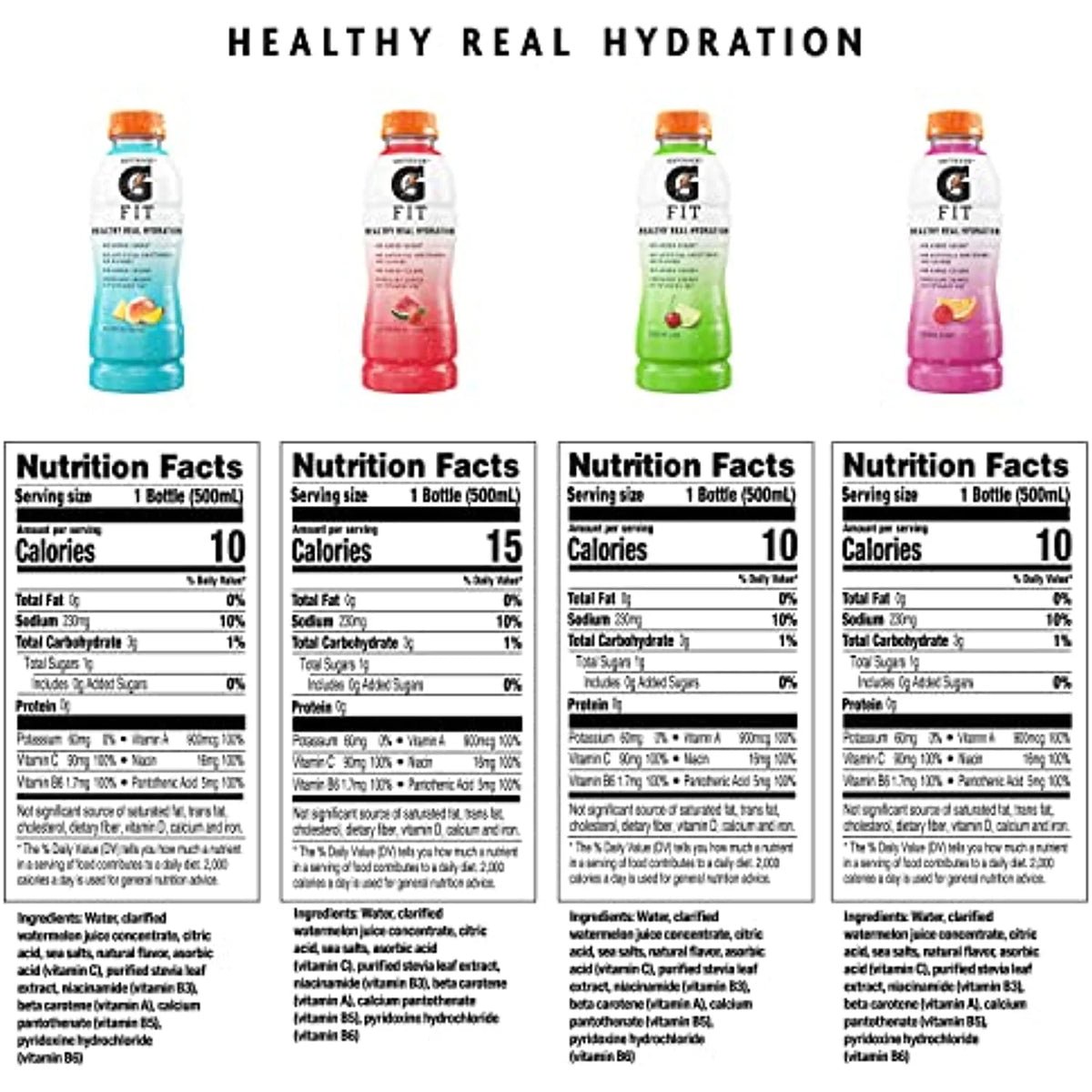 4 Flavor Variety Pack 16.9.Oz Bottles (12 Pack) Electrolyte Beverage B9125