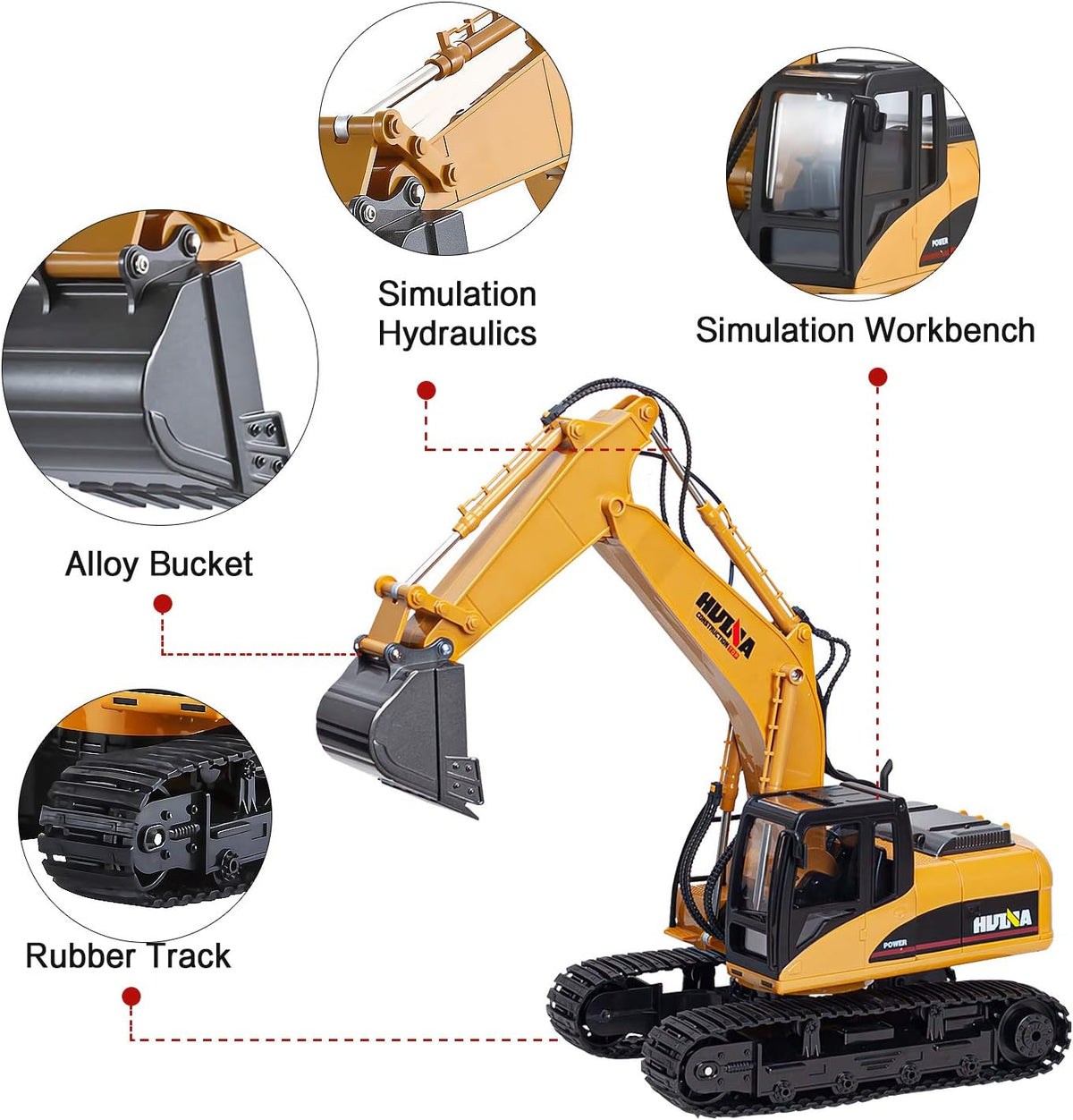 Remote Control Excavator Toy 1/14 Scale 15 Channel RC Excavator A828