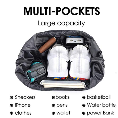 Drawstring Backpack with Mesh Pockets T2619