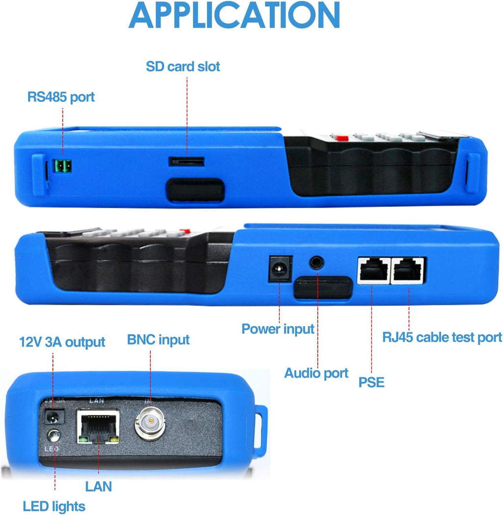 8MP AHD CVI TVI CVBS IP Camera Tester with 4 inch Touch Screen R333