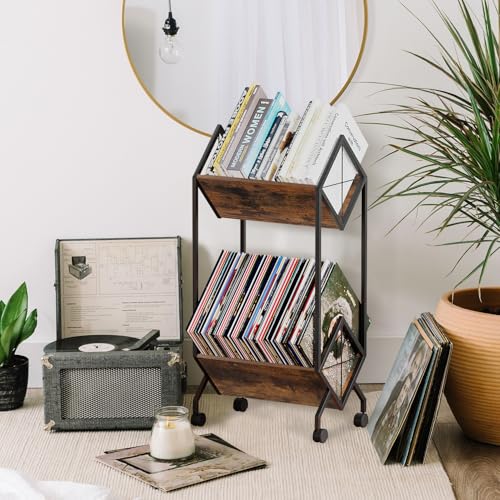 Black 1 Tier Vinyl Record Storage Rack P829