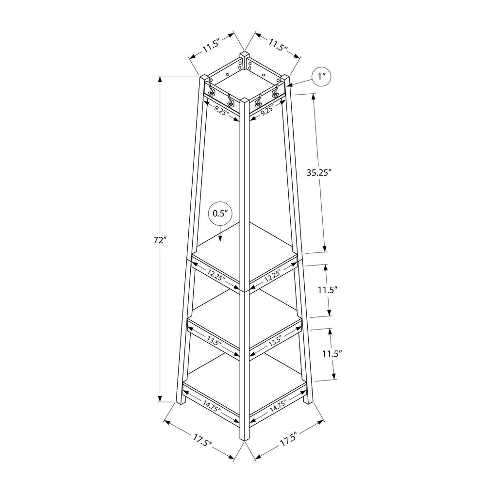Corner Coat Rack with 3 Shelves N542