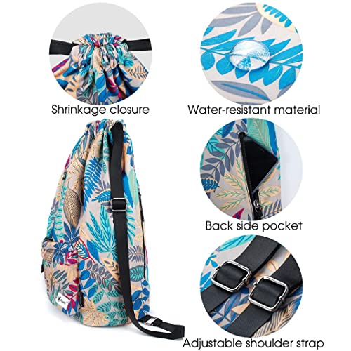 Drawstring Backpack with Mesh Pockets T2619