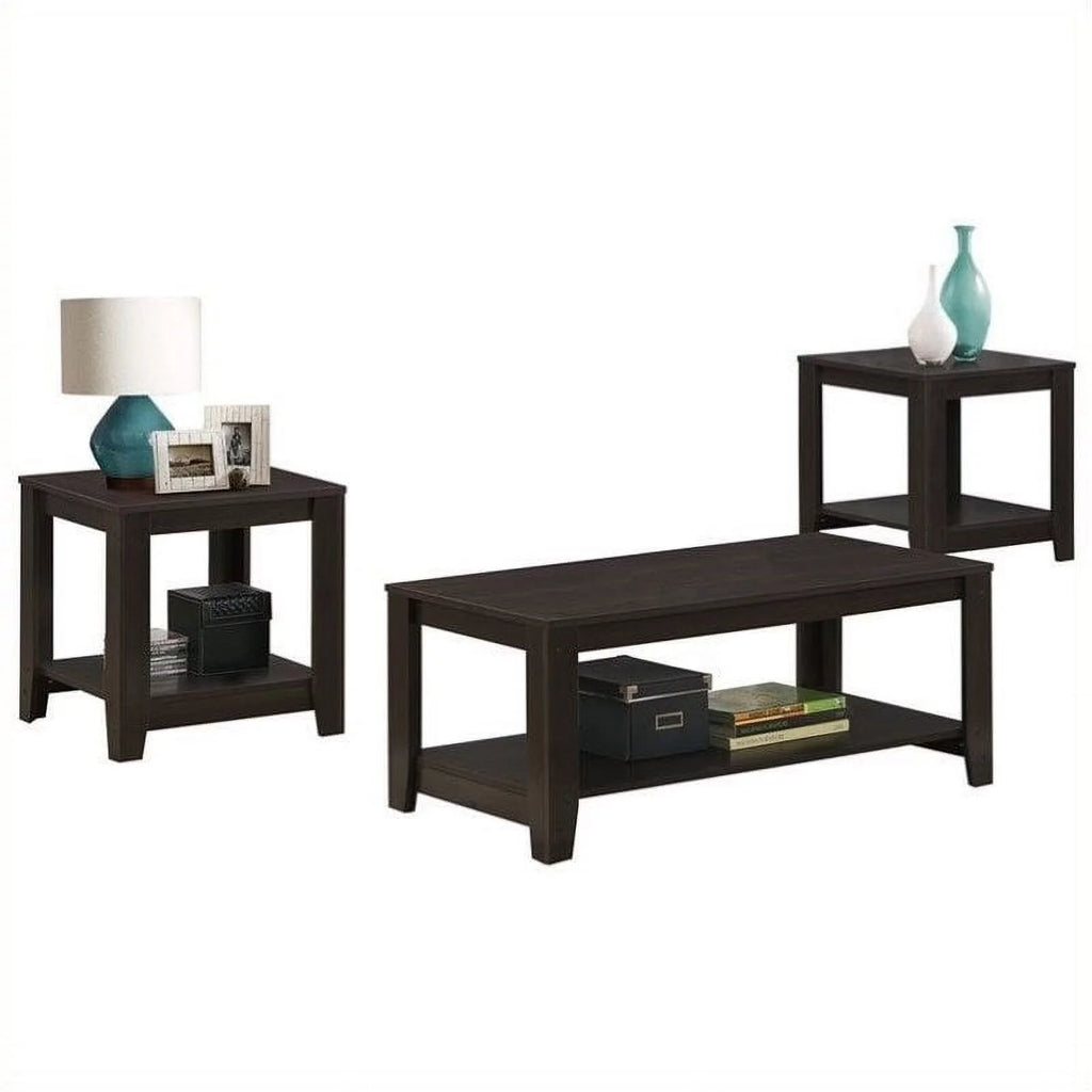 3 Piece Coffee Table Set in Cappuccino W27563