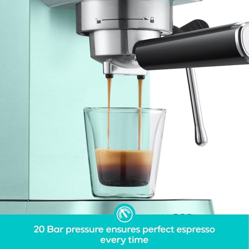 Compact Espresso Machine with Steam Milk Frother, Stainless Steel, 34oz Water Tank E409714