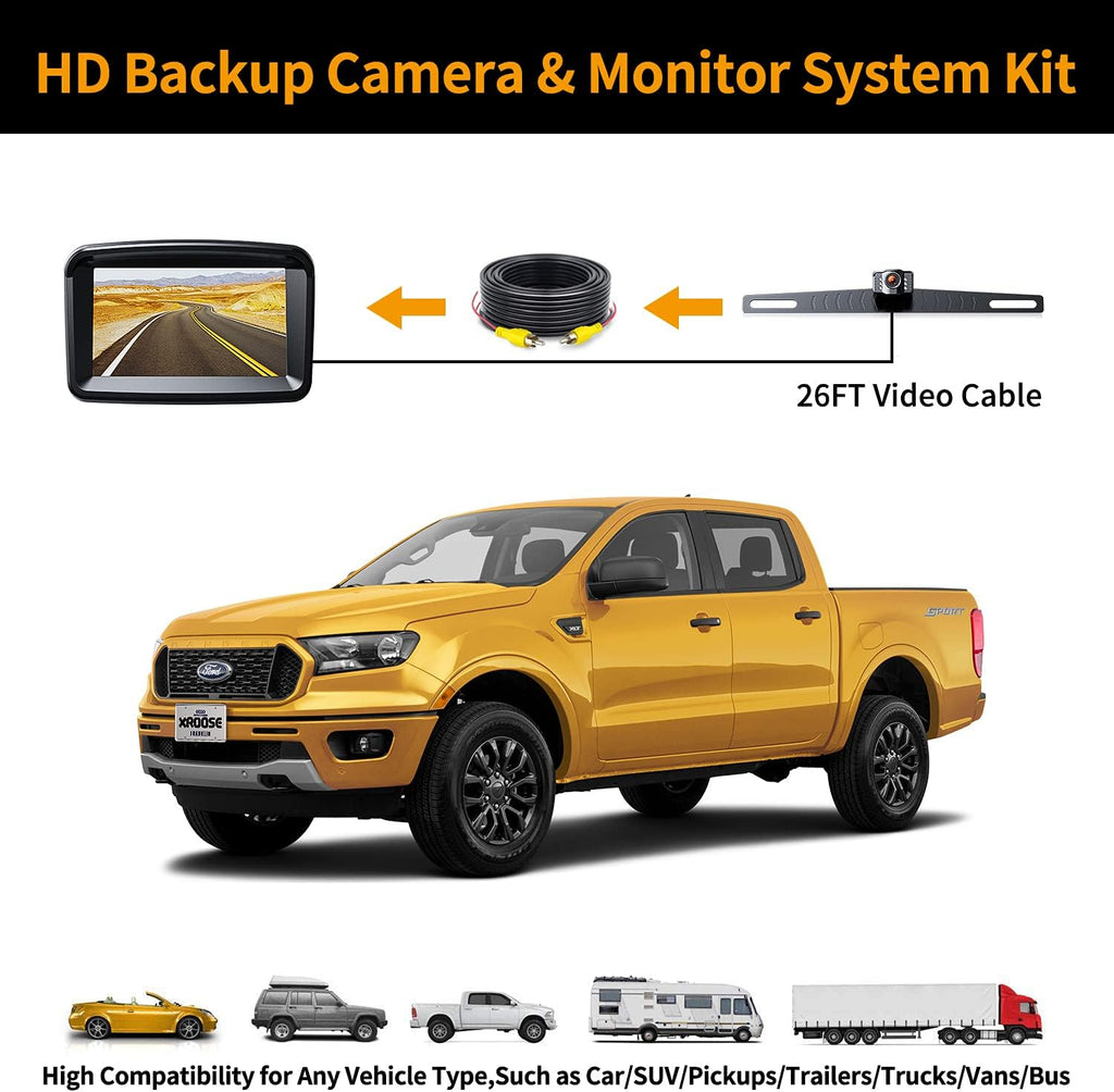 1080P Backup Camera with License Plate Rear View Kit I47045