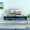 71 Inch High Glossy Wall Mounted Floating TV Stand with RGB LED Light N5149