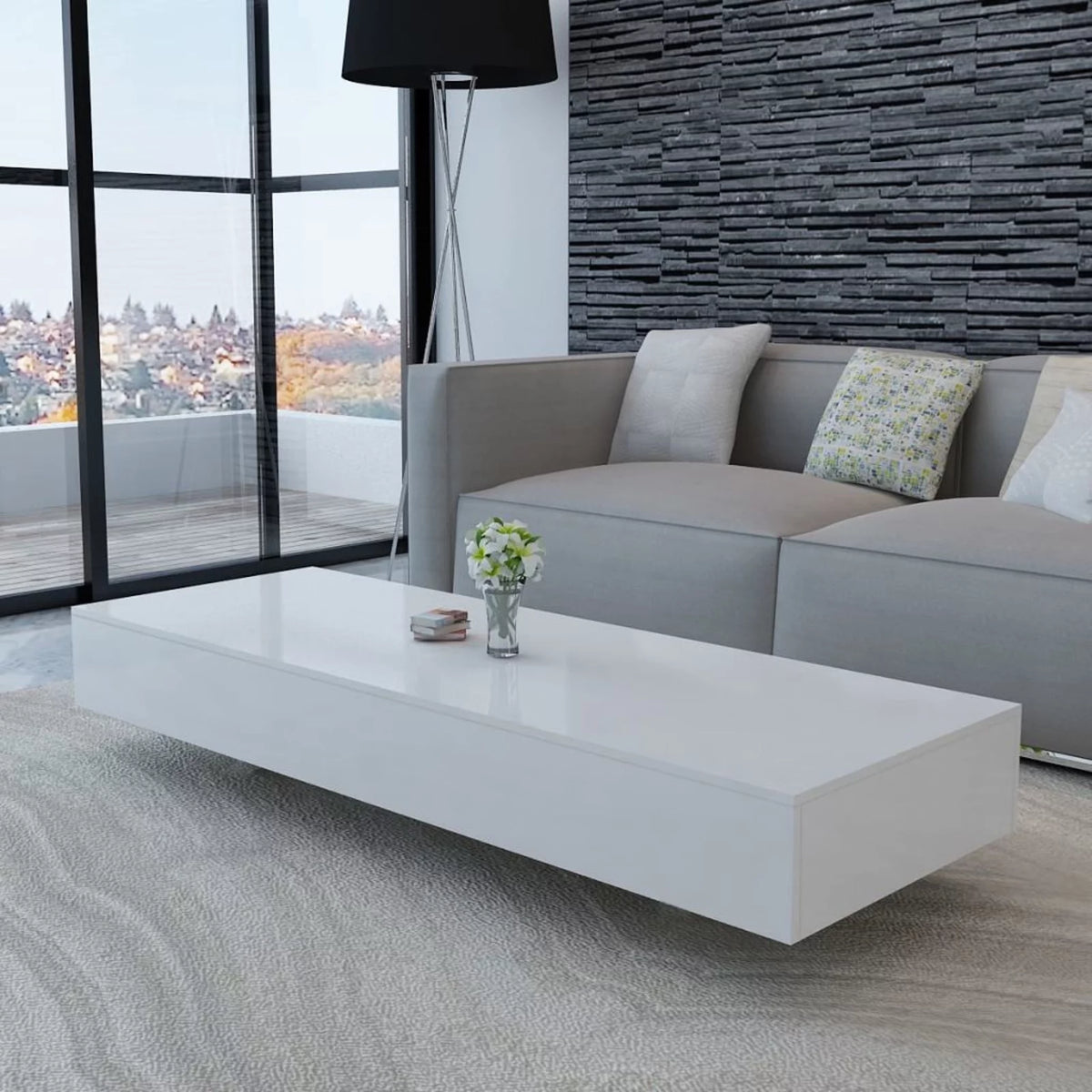 High Gloss White Coffee Table W5452