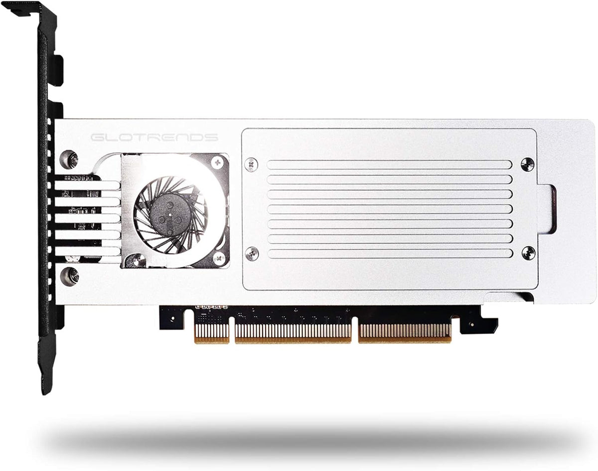 4-Bay M.2 NVME Adapter, PCIE 3.0 X8 Bandwidth, Full Aluminum Panel with Built-in Fan I528