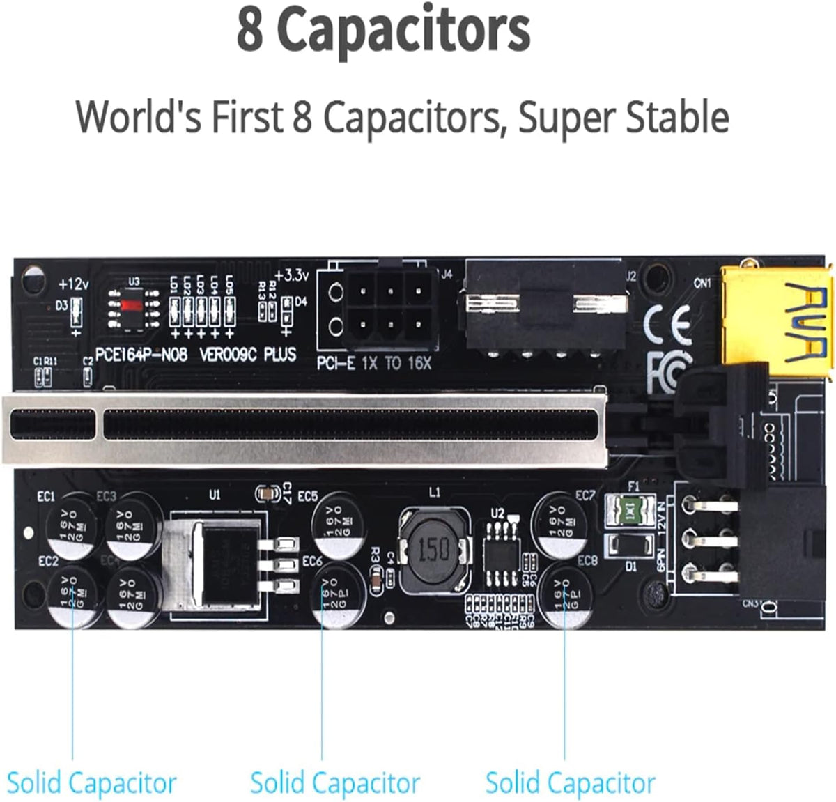 6PCS USB 3.0 PCI-E Riser Card B268