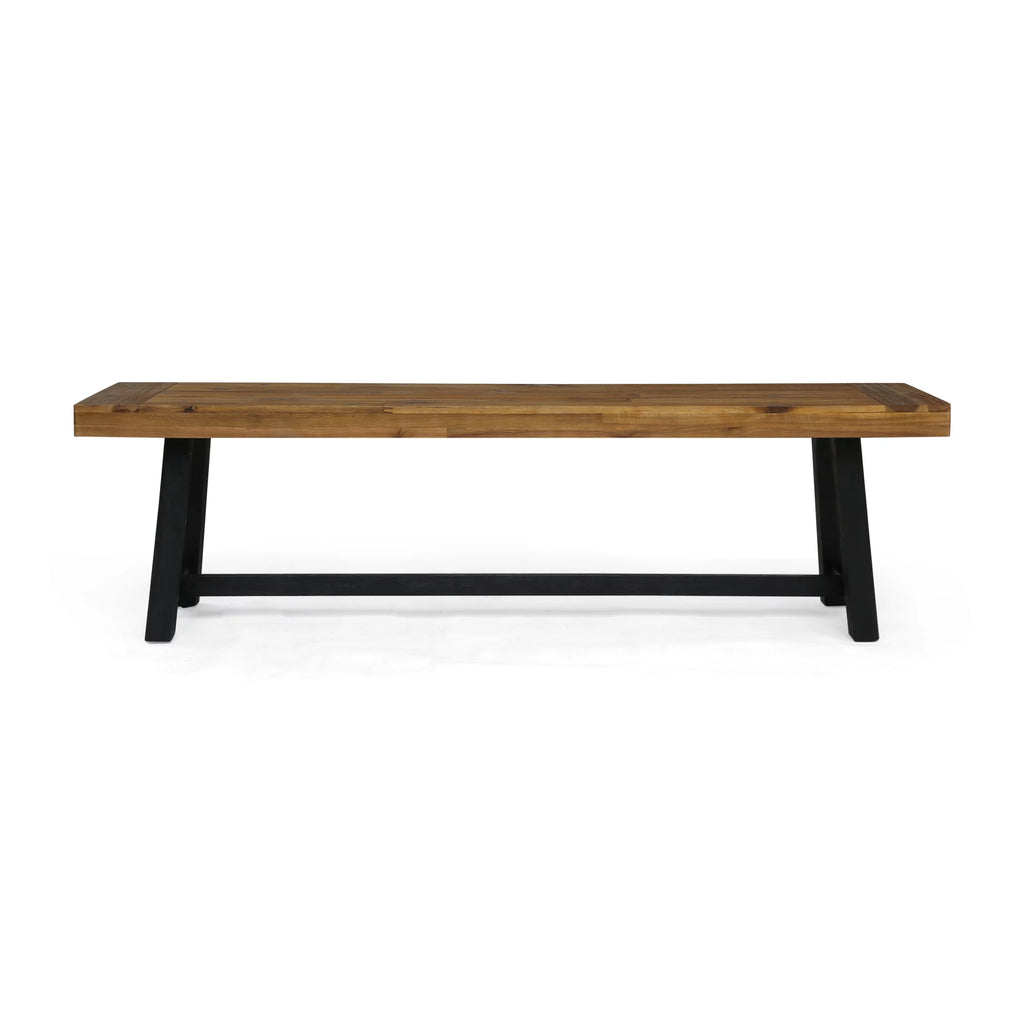 Acacia Wood Outdoor Bench Set of 2 M5236