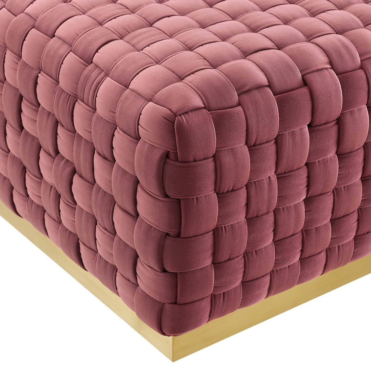 Gray Square Velvet Ottoman U184