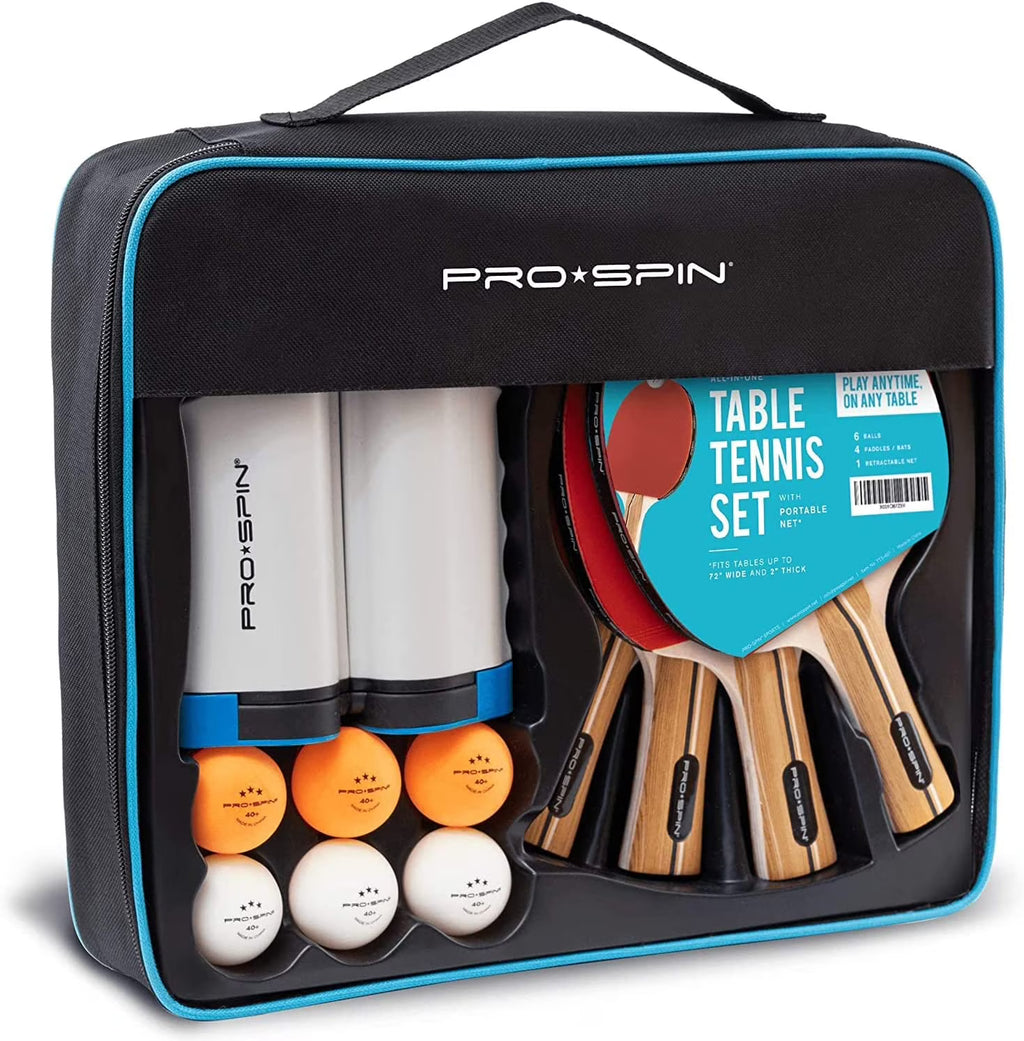 Portable Ping Pong Set with Retractable Net, 4-Player Set P876