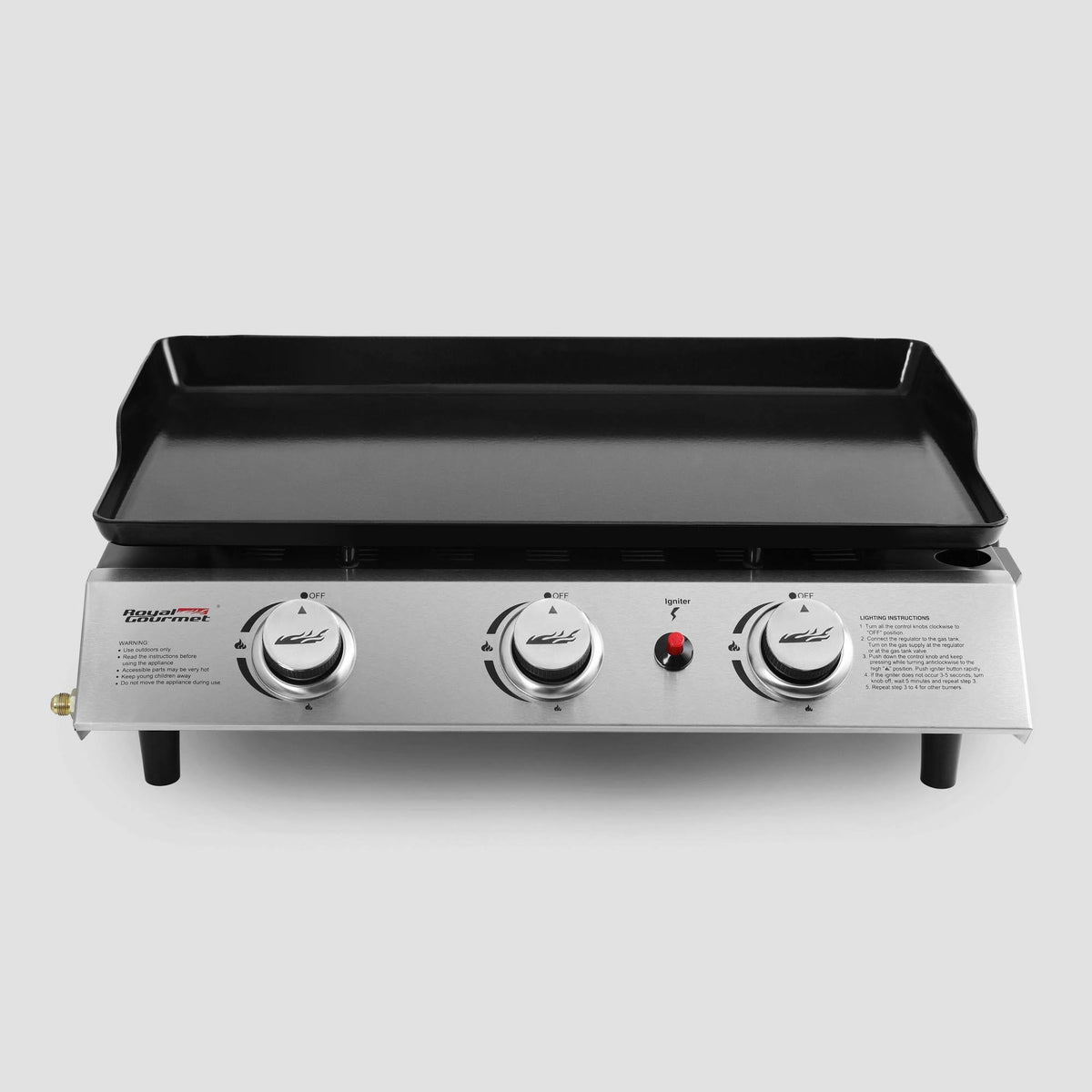 Portable 3-Burner Propane Gas Grill Griddle D284795