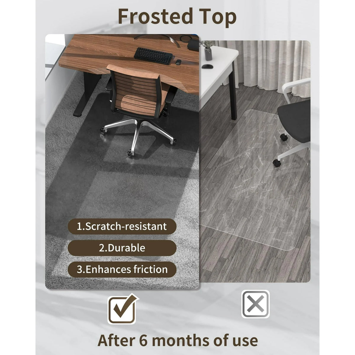 Grey PC Chair Mat for High Pile Carpet & Hardwood Floor N49705