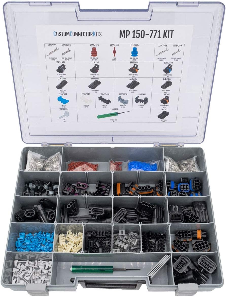 24-18 Gauge 771 Piece Sealed Automotive Electrical Connector Kit V888165