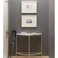 Sage Green Grey Slim Half-Round Console Table R9599