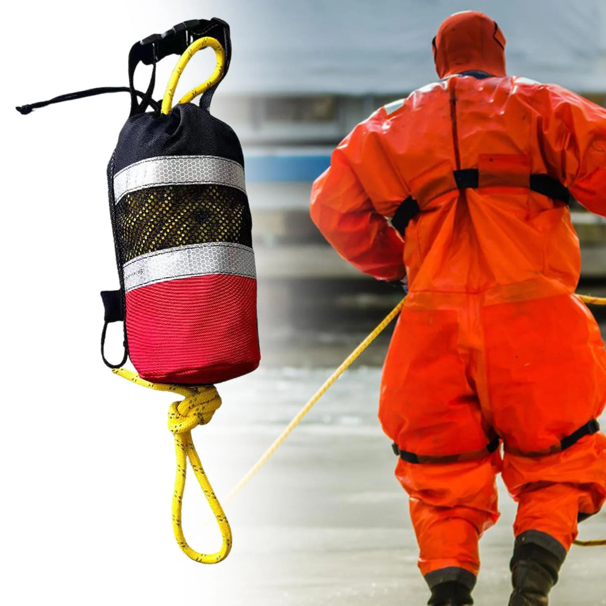 Throwable Rope Throw Bag Flotation Device Throwline H25034
