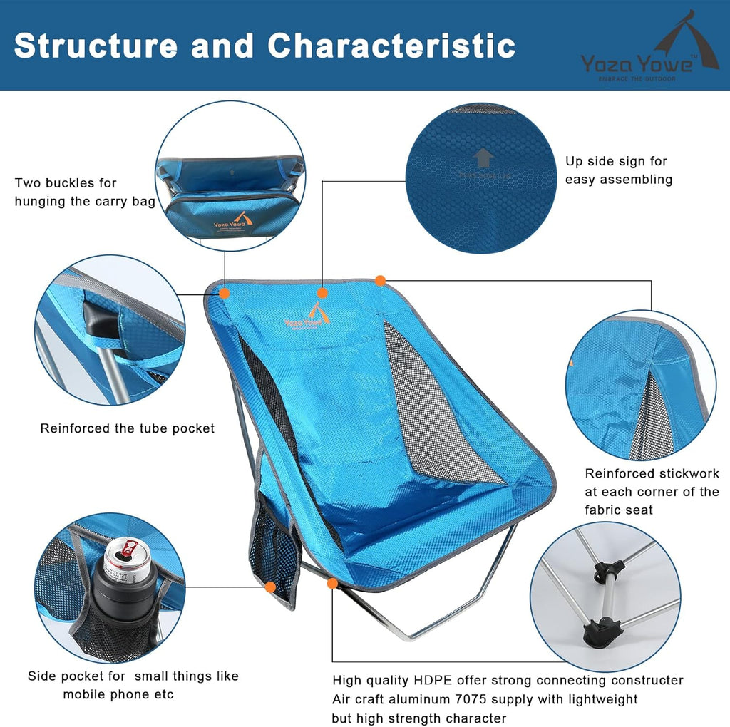 Compact Folding Camping Chair with Carry Bag H55420