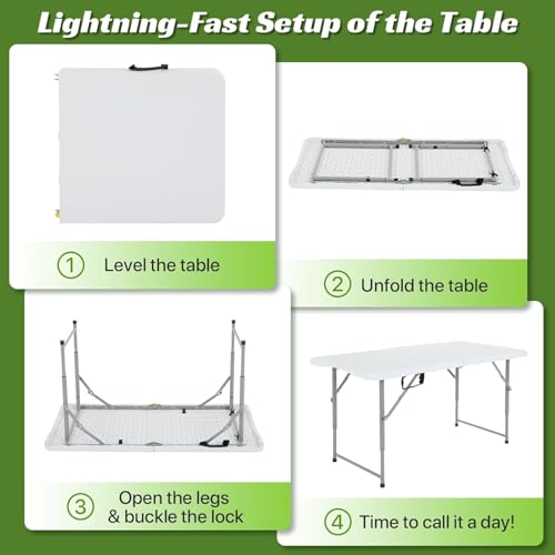 6 Ft Black Fold-in-Half Folding Table Y26980