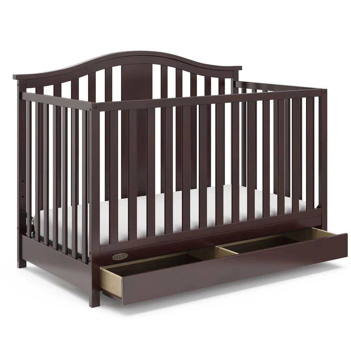 Espresso Convertible Baby Crib with Drawer H8851
