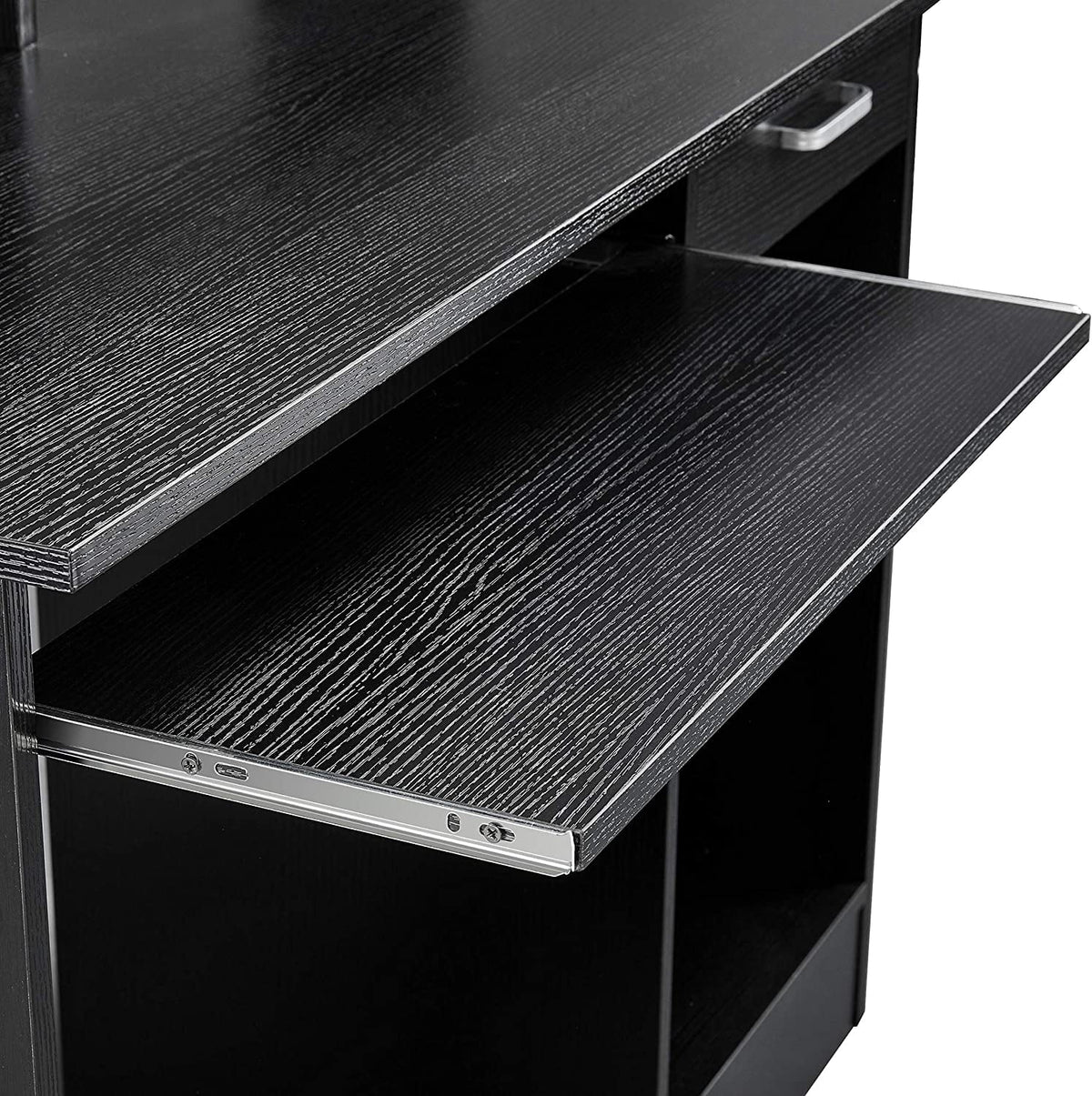 Wood Computer Desk with Drawers and Keyboard Tray W956