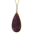 14k Yellow Gold Necklace Diamonds Pear Shape Ruby H725470