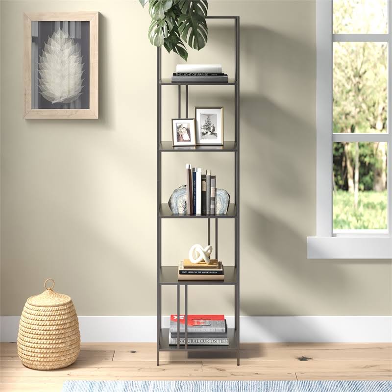 18 in. Gunmetal Gray Bookcase B51542