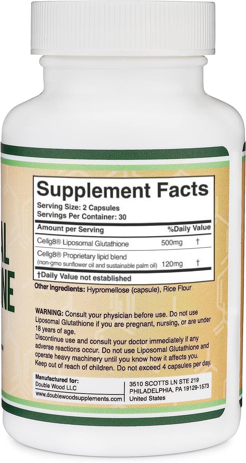 Liposomal Glutathione Supplement 500mg per Serving, 60 Capsules V85455