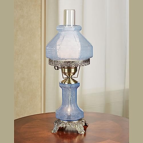 Hand-Blown Crackled Glass Table Lamp Pink F509257