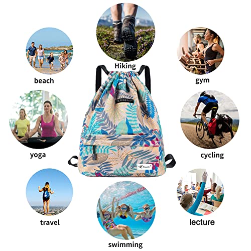 Drawstring Backpack with Mesh Pockets T2619
