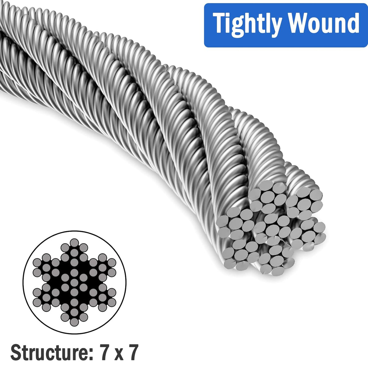 1/8 T316 Stainless Steel Cable 500 FT N13475