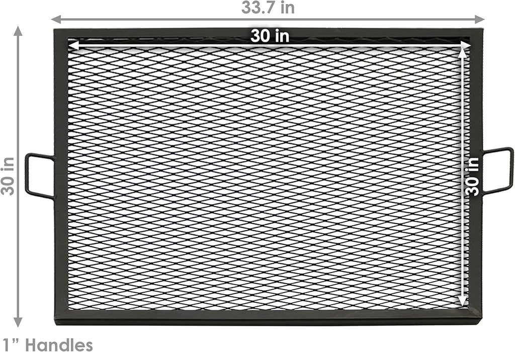 30 Inch Square Metal Fire Pit Cooking Grill Grate R51565