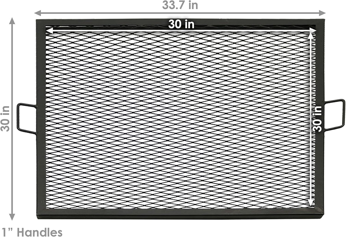 30 Inch Square Metal Fire Pit Cooking Grill Grate R51565