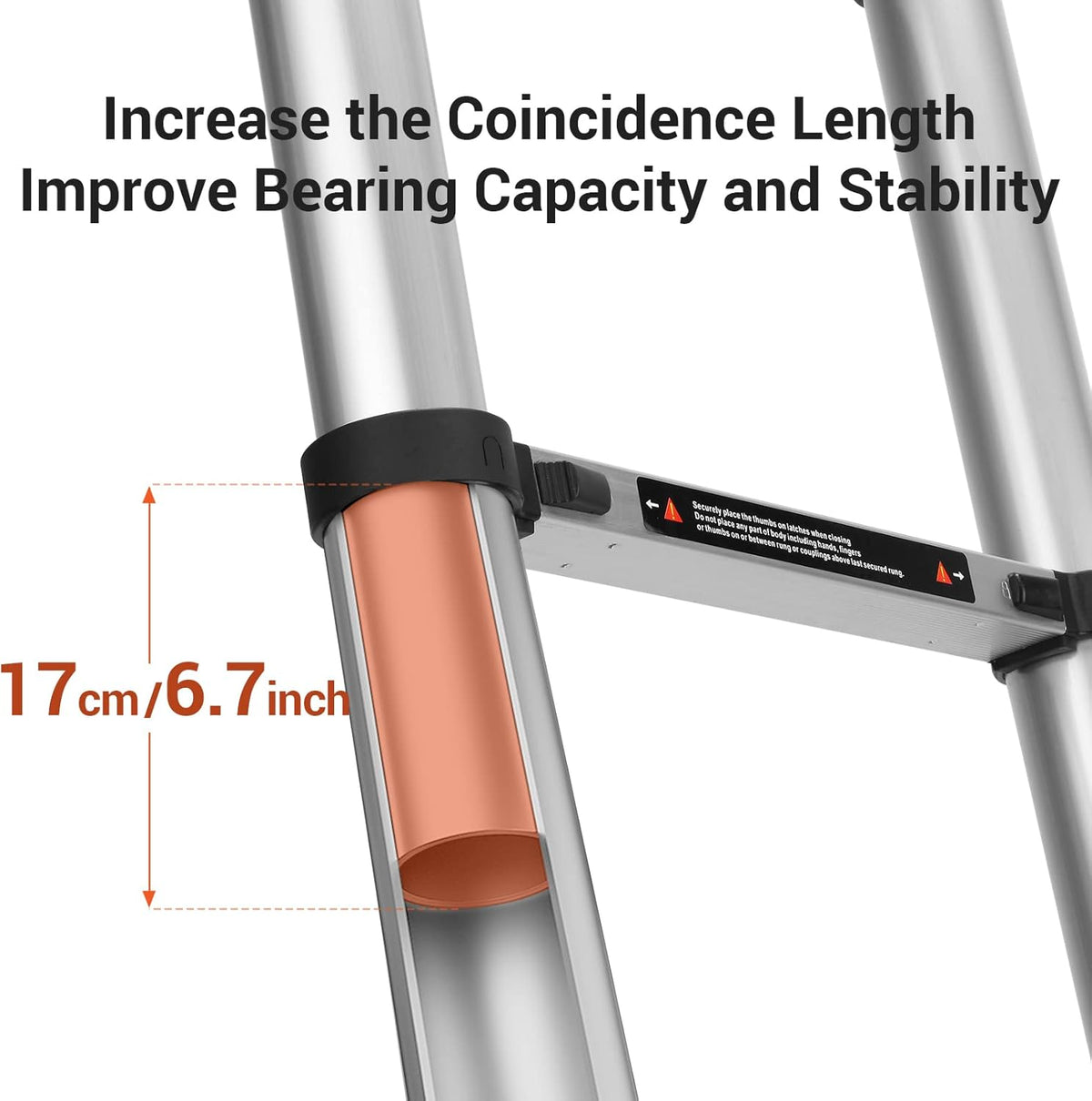 Telescoping Ladder 12.5FT Aluminum Lightweight Collapsible Ladder, 330lbs Capacity F620