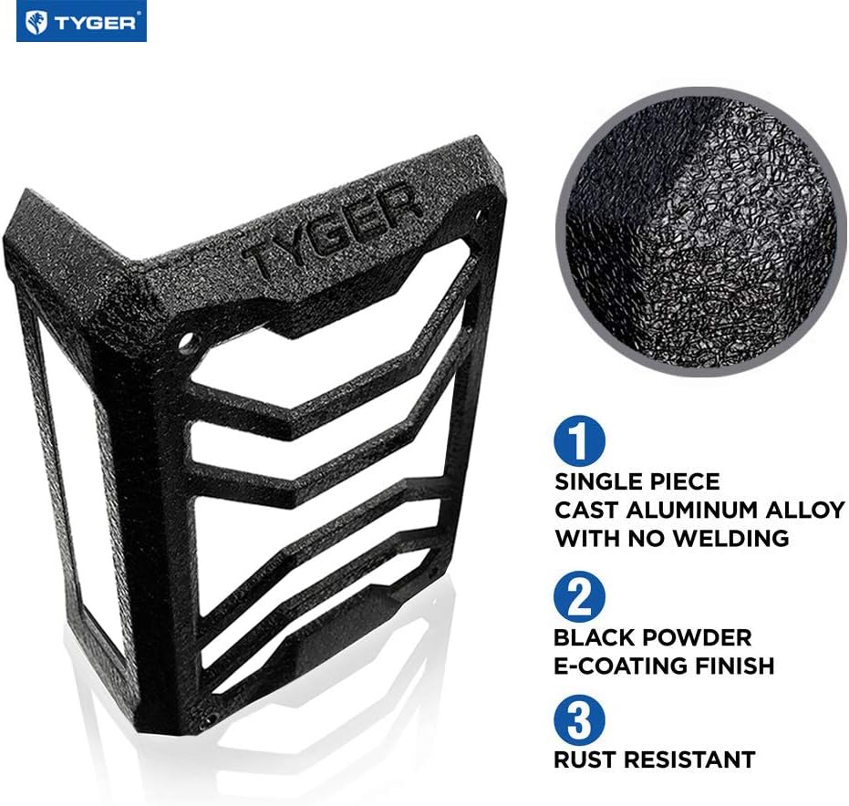 Tail Light Guards Pack of 2 Textured Black Cast Aluminum Alloy V884