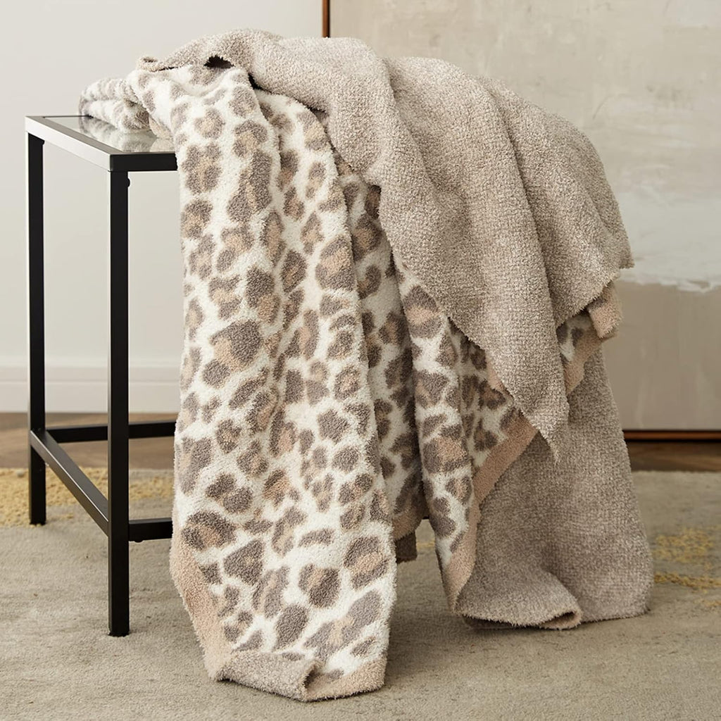 Leopard Cable Knitted Throw Blanket L4245