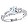 10kt White Gold Aquamarine Diamond Engagement Ring R8751