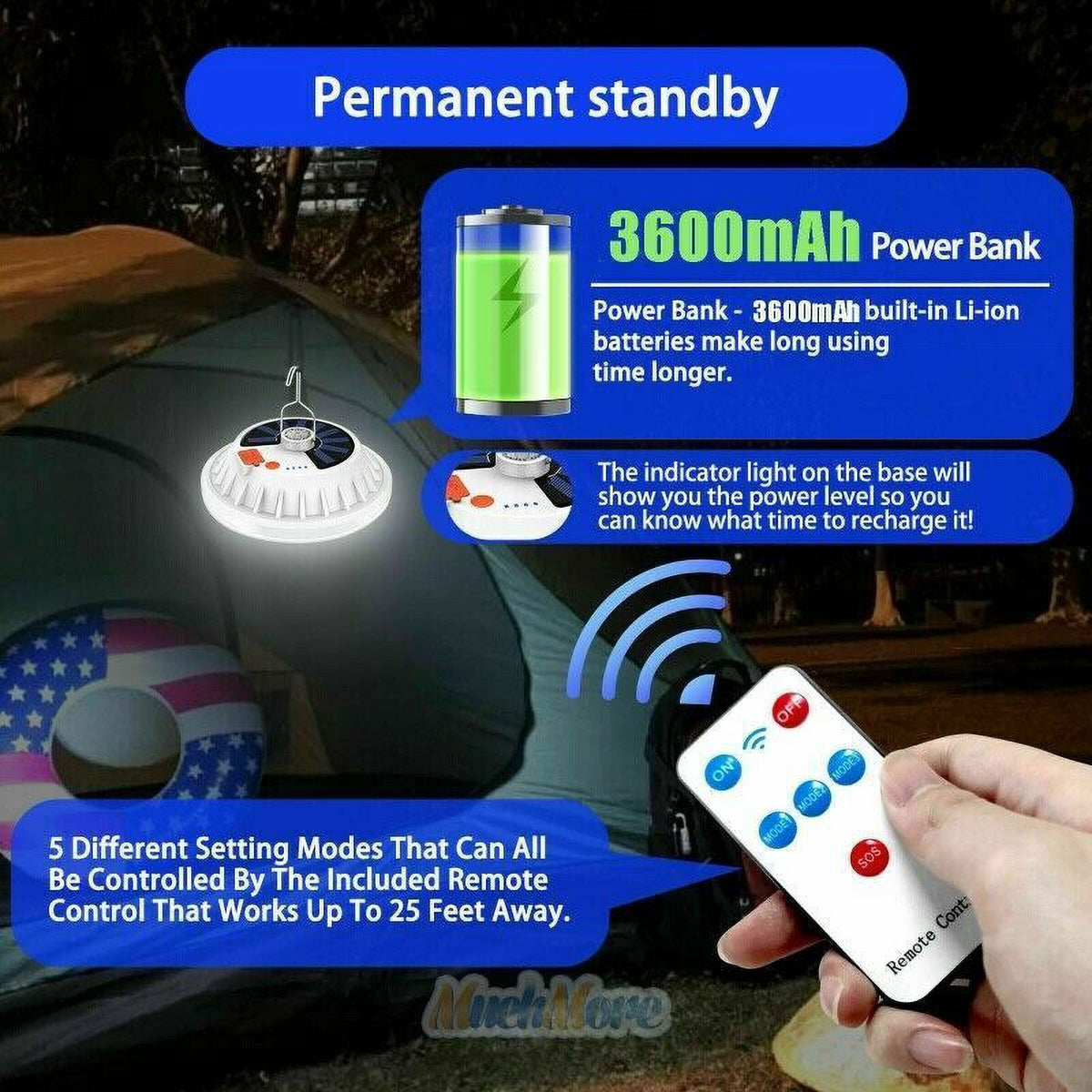 Rechargeable Camping Lantern Light with Remote Control E953553