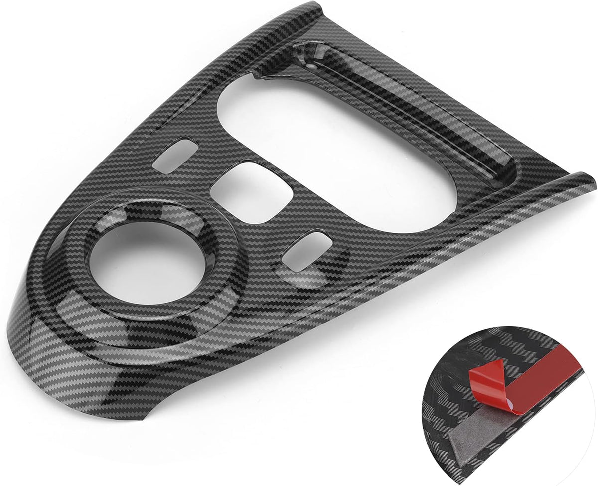 Carbon Fiber Style Gear Shift Panel Cover Sticker Pack of 2 F271