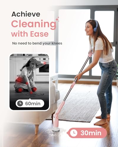 Electric Spin Scrubber with 8 Brush Heads and Long Handle R45094