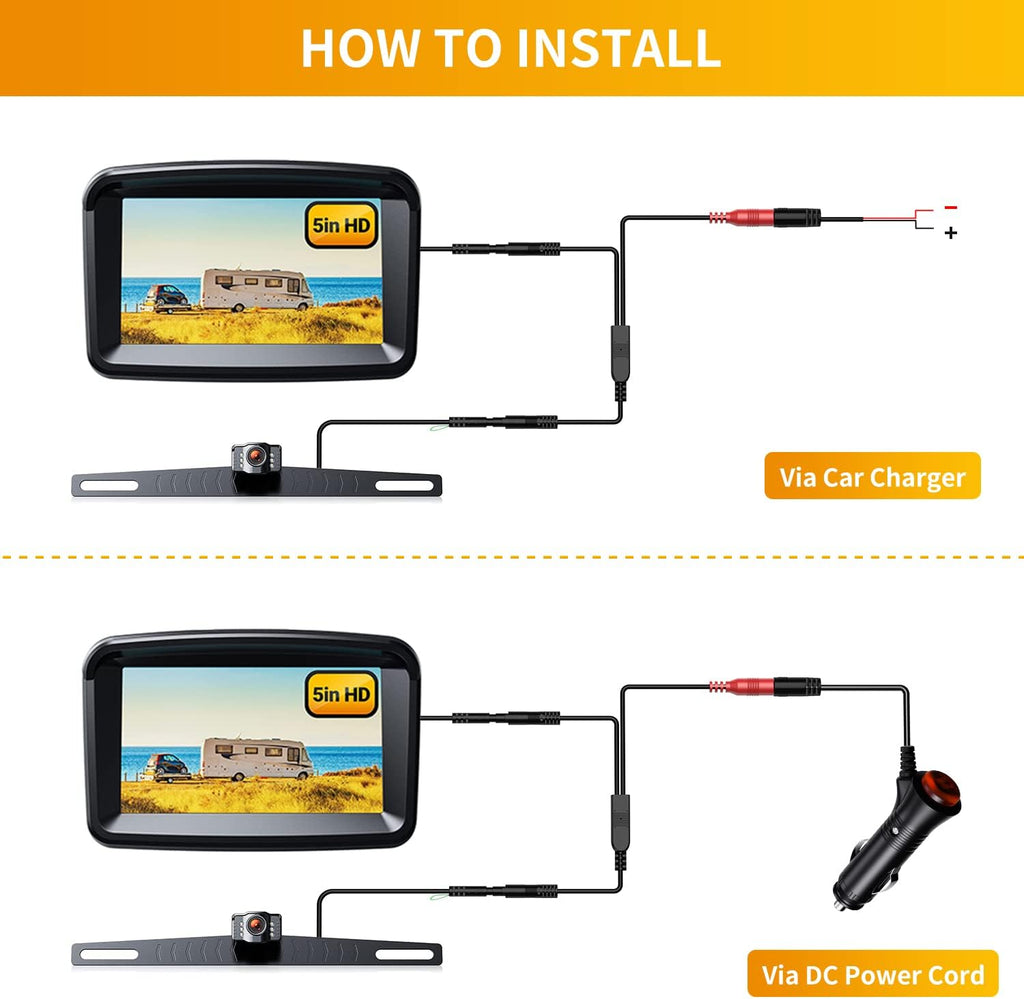 1080P Backup Camera with License Plate Rear View Kit I47045