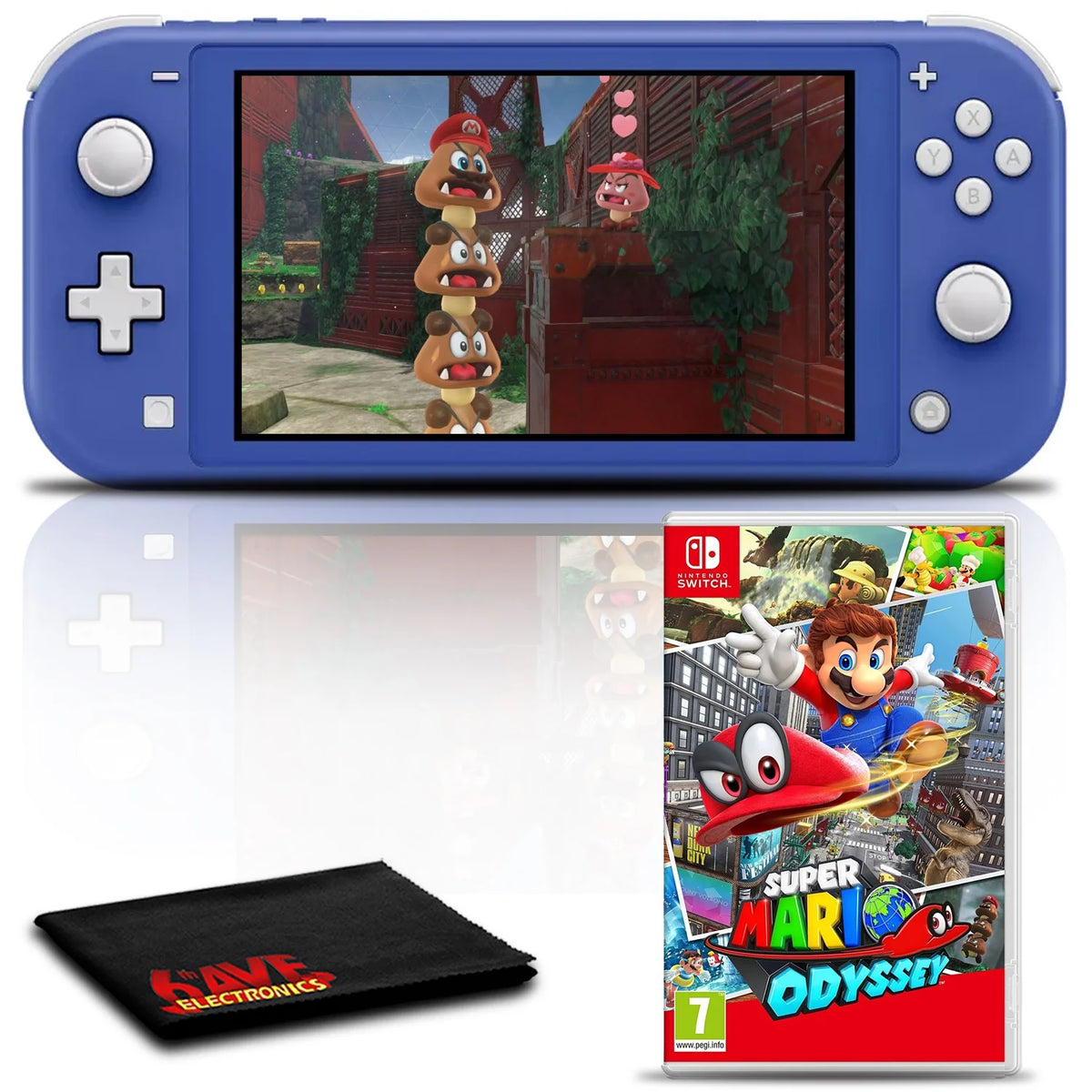 Blue Gaming Console Bundle with Super Mario Odyssey B66818