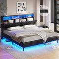Creamy White Velvet Upholstered Full Size Bed Frame with Headboard Storage and LED Lights G9334