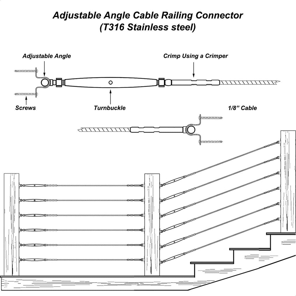 30 Pairs Stainless Steel Cable Railing Kit J598238