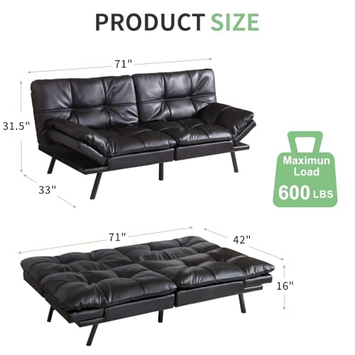 Blue Memory Foam Convertible Futon Sofa Bed G442484