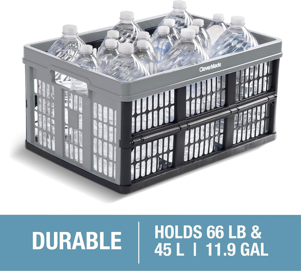 3PK 45L Collapsible Plastic Storage Bins J588189