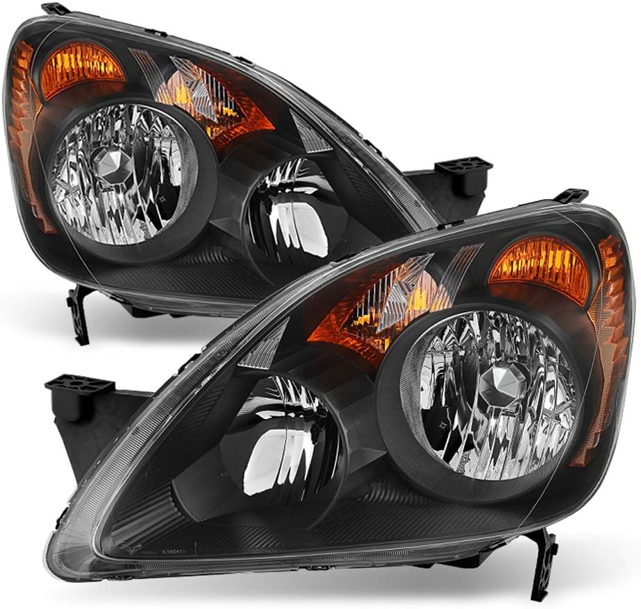 Black Housing Headlights Headlamps Driver + Passenger Side F869111