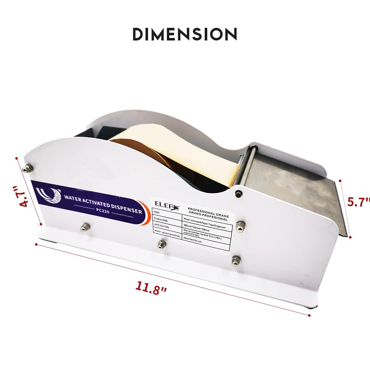 Manual Kraft Tape Dispenser, 3.5-Inch Wide W188