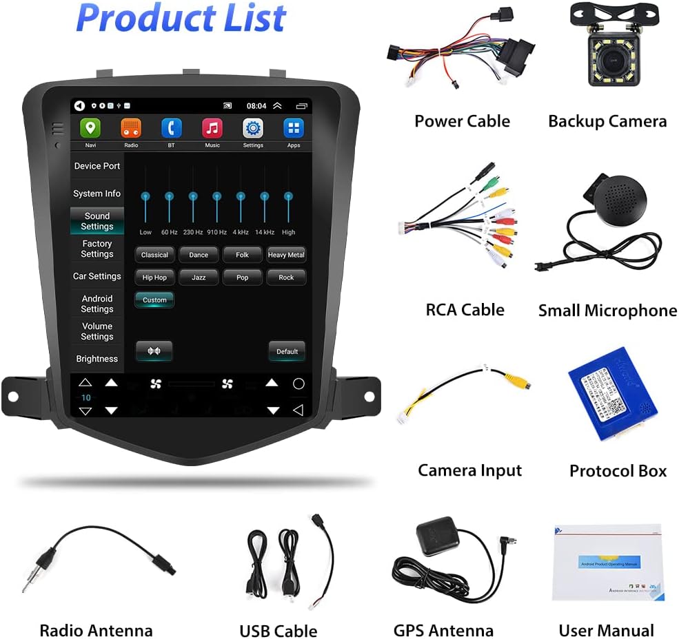 9.7 Inch HD Touchscreen Android Car Stereo with 2GB RAM 32GB ROM Q650018